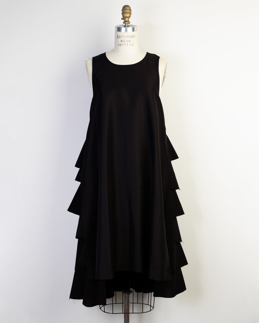 ruffled black dress