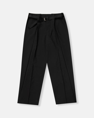 tapered oblique fold pants