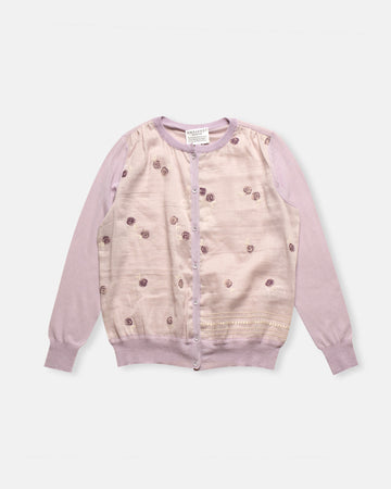 knit cardigan with embroidery fabric