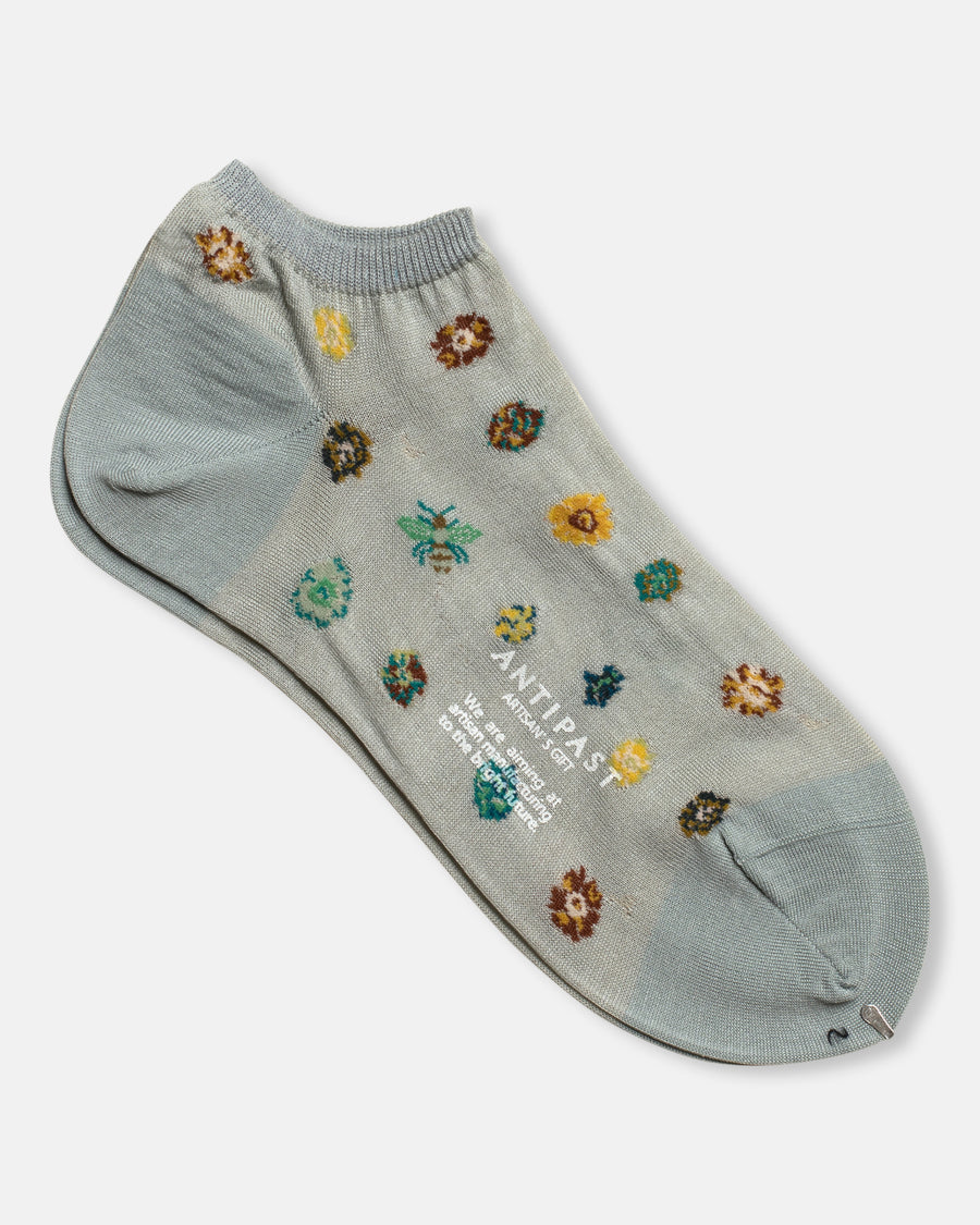 polka flower no show socks