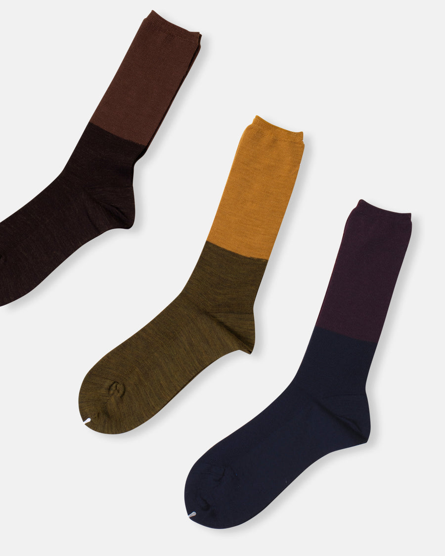 two tone rib socks