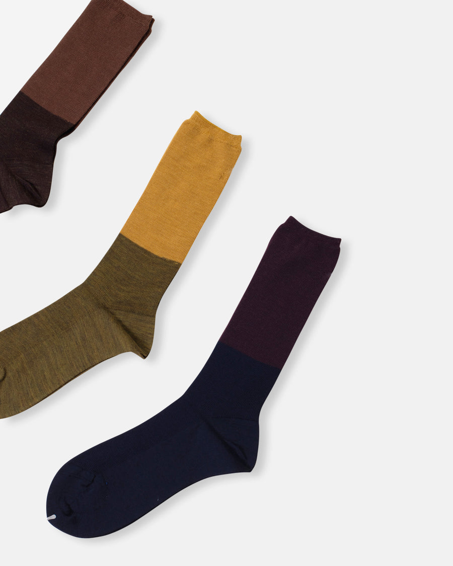 two tone rib socks