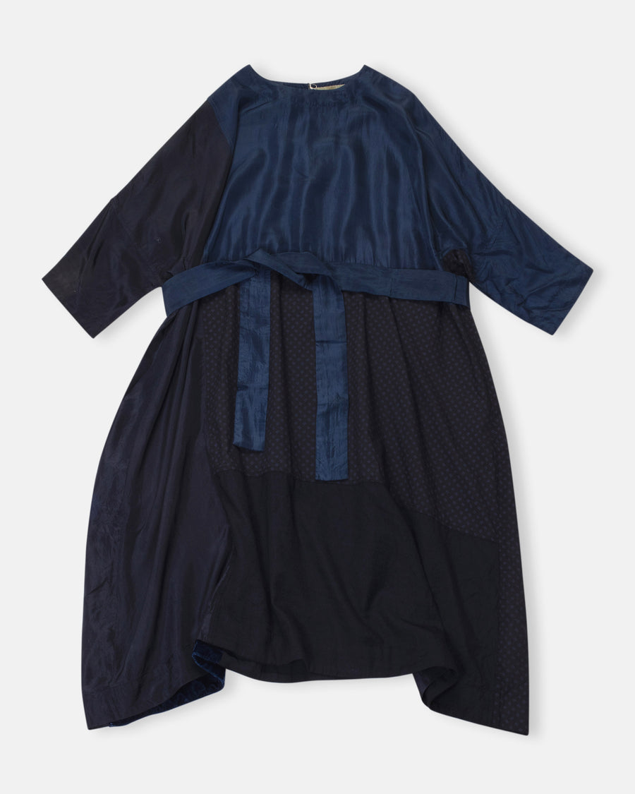 multi material patchwork dress