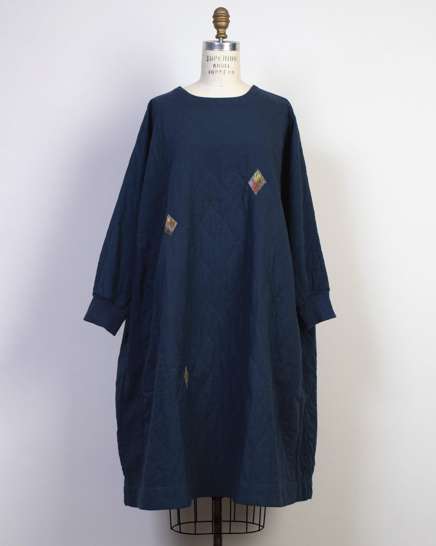 quilted embroidered dress
