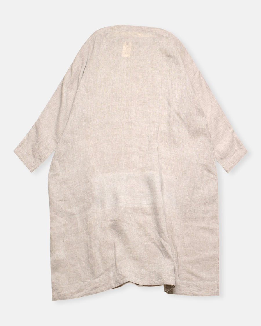 embroidered line patched boatneck dress