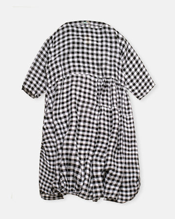 multi gather boatneck dress