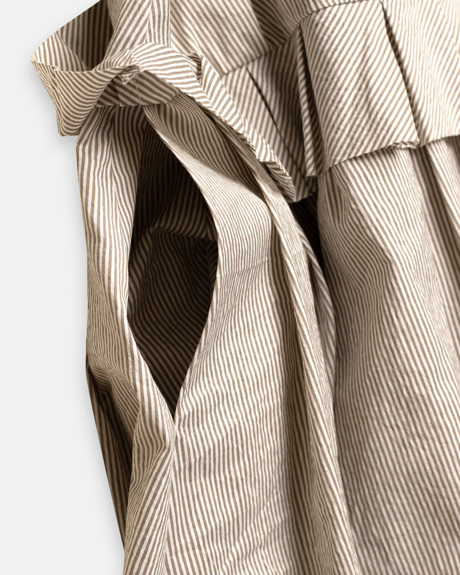 pleated trim drop waist dress