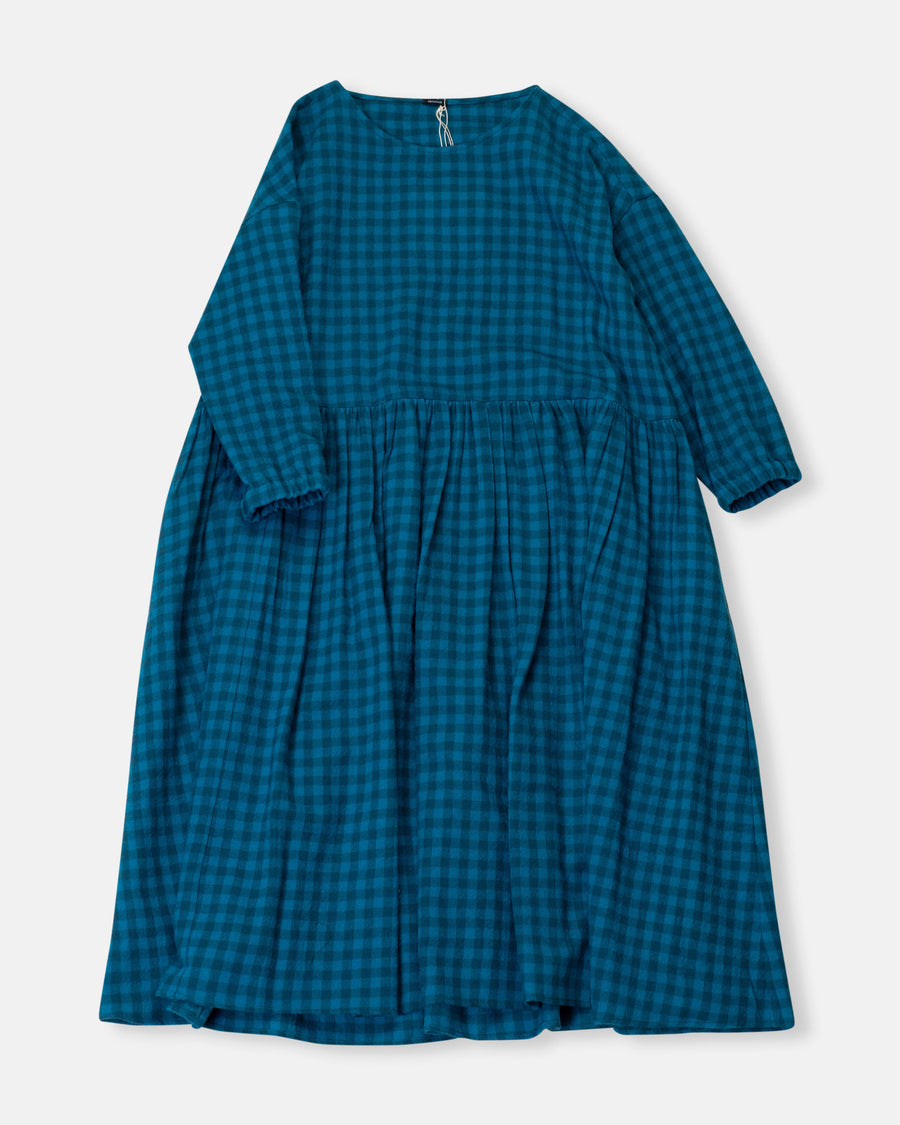 checked drop waist dress