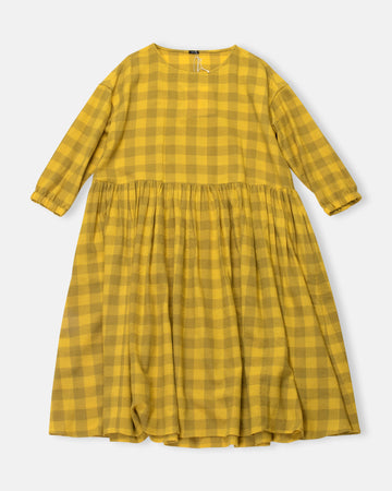 checked drop waist dress