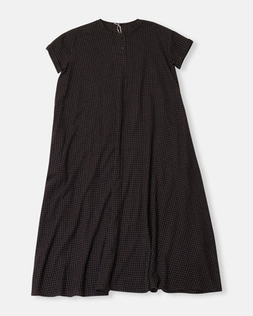 short sleeve checked dress