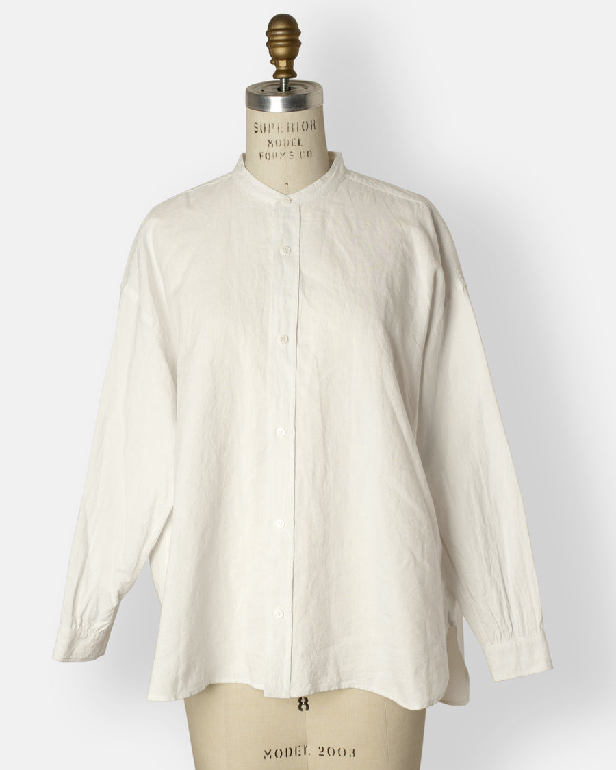 band collar simple shirt