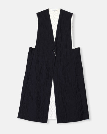 quilted long line vest