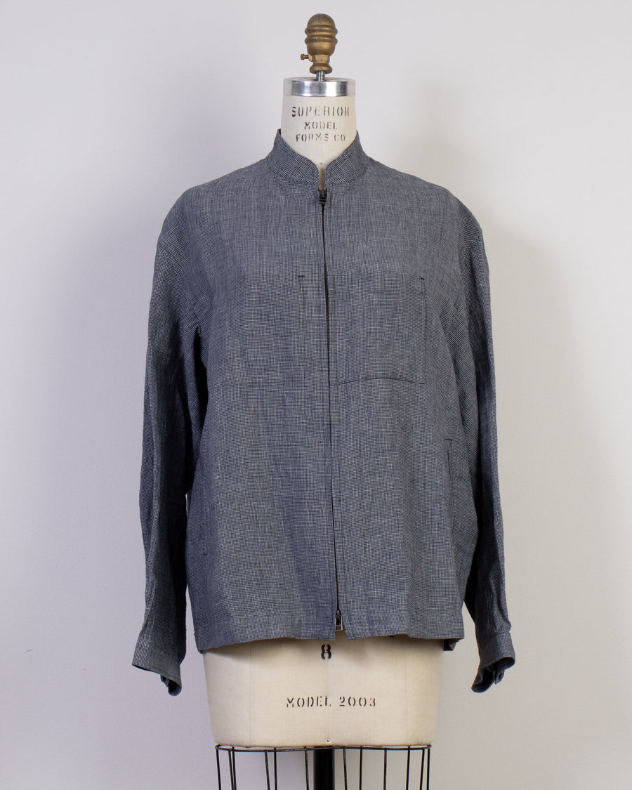 stand collar work blouson
