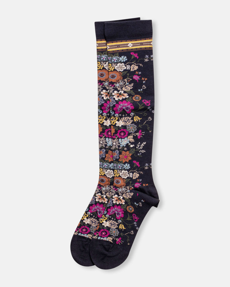 happy flower compression knee socks