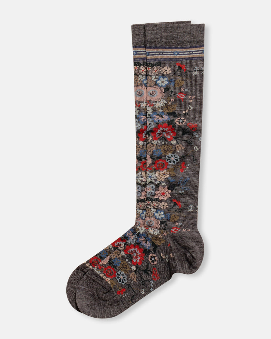 happy flower compression knee socks