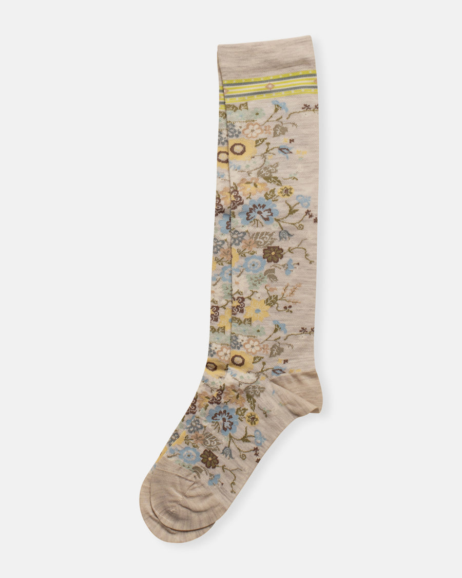 happy flower compression knee socks