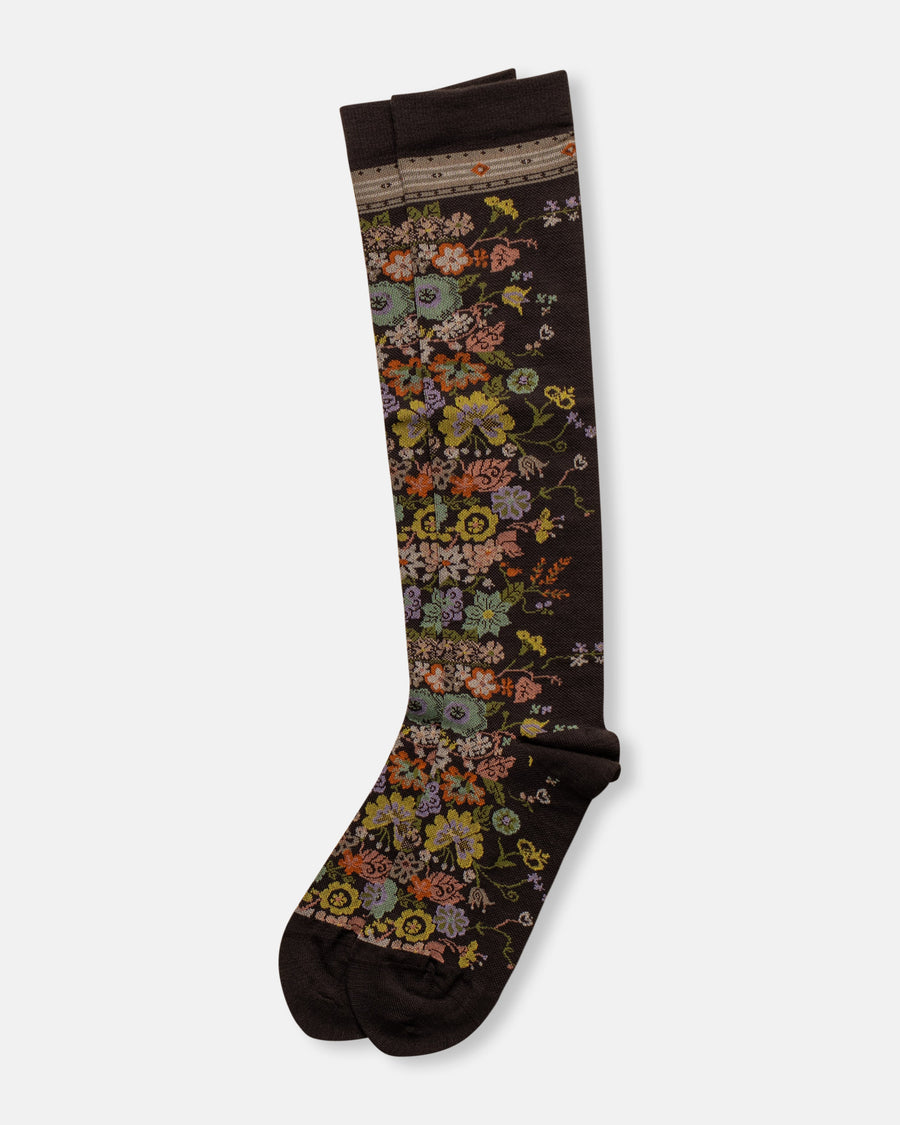 happy flower compression knee socks
