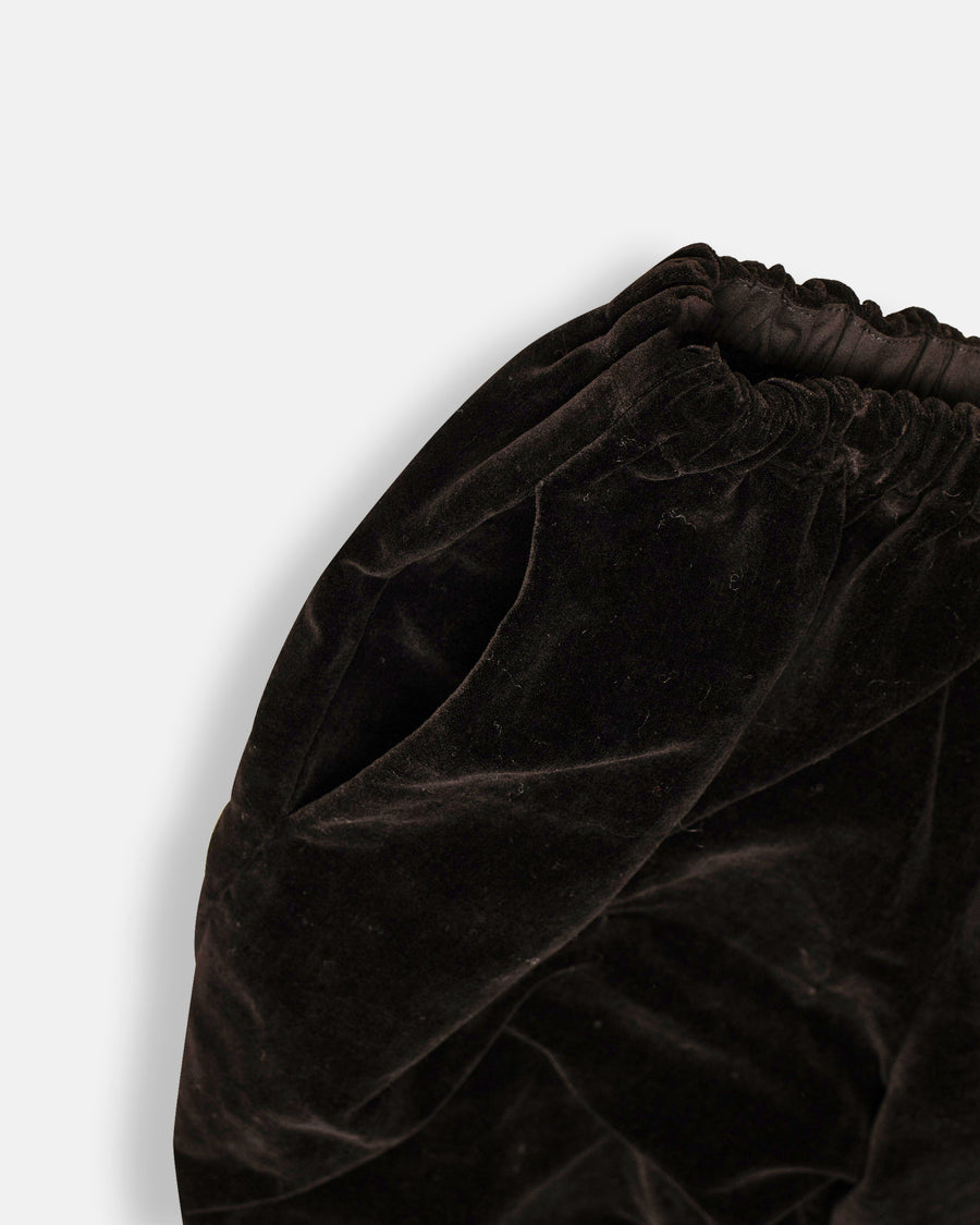 side tie velvet trousers