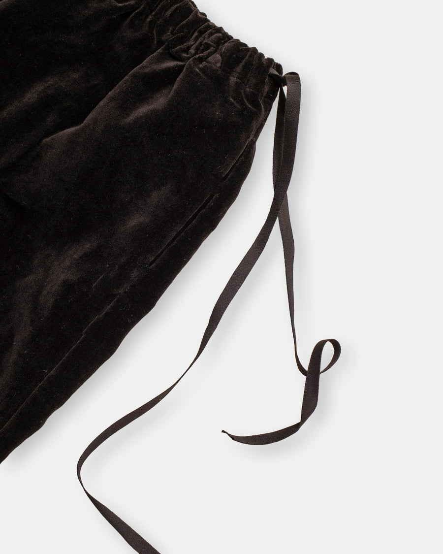 side tie velvet trousers