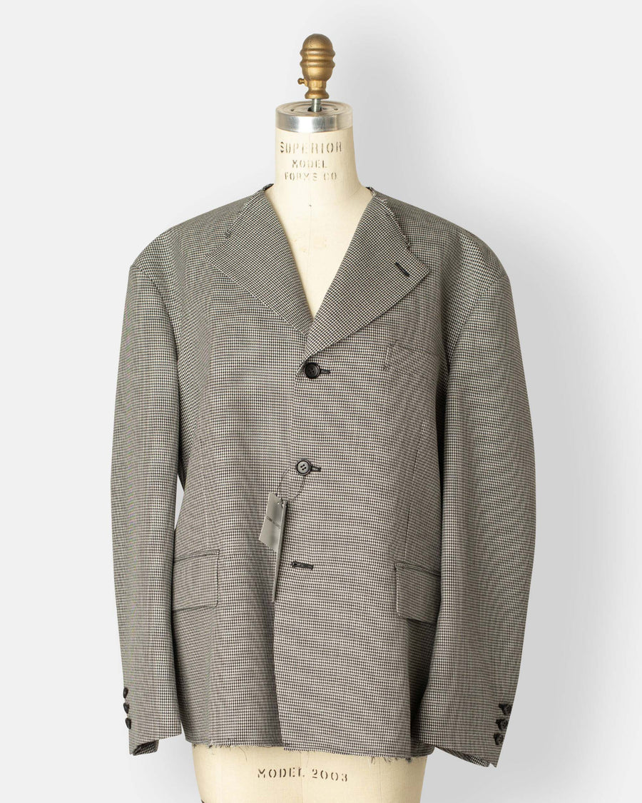 raw edge houndstooth jacket
