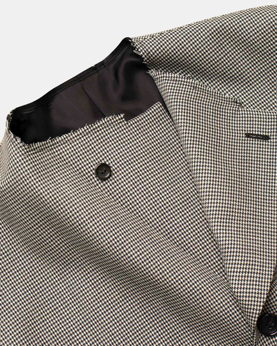 raw edge houndstooth jacket