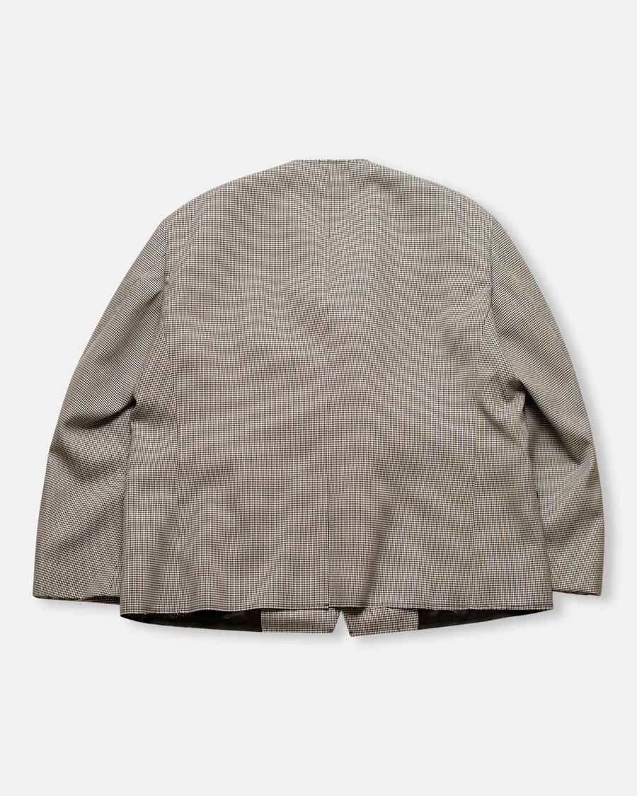 raw edge houndstooth jacket