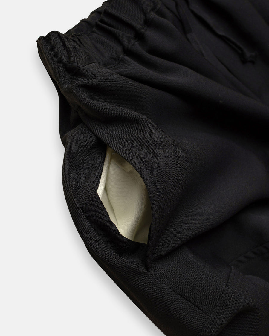 draped short pants