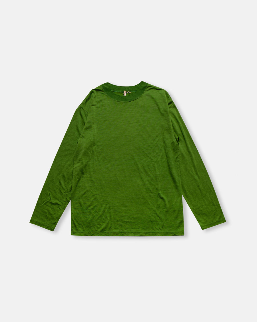 wool jersey long sleeve t-shirt green