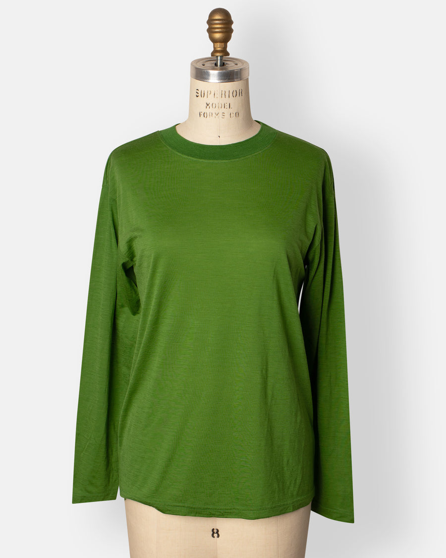 wool jersey long sleeve t-shirt green