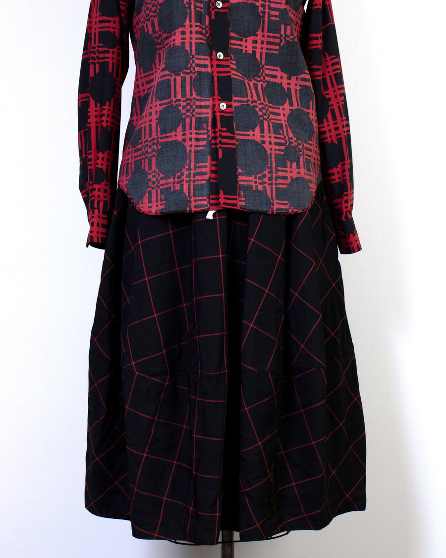 windowpane check skirt
