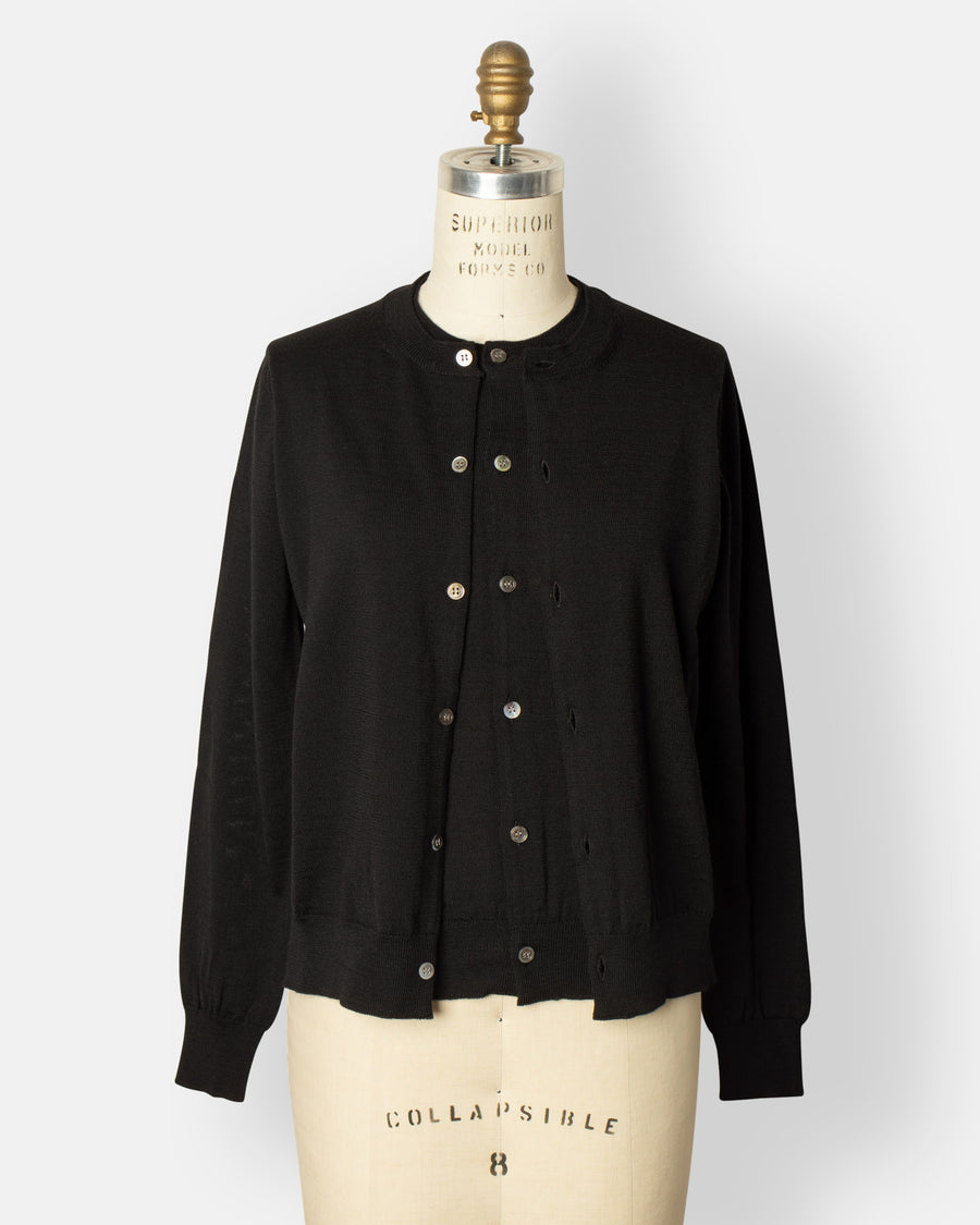 double front cardigan