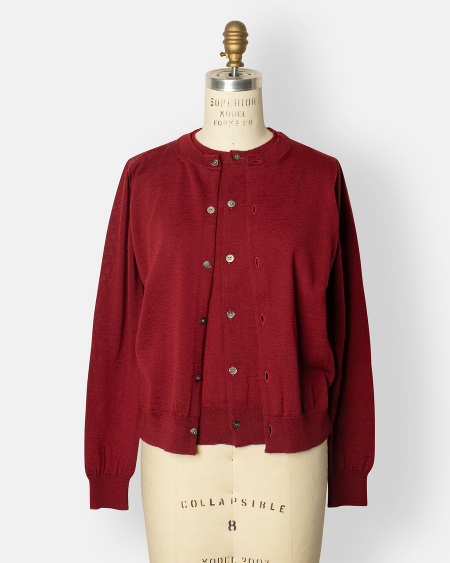 double front cardigan