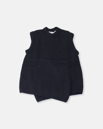 sleeveless angled sweater