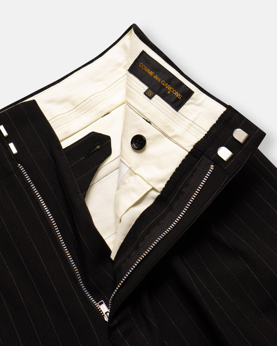 wool gabardine medium stripe trouser