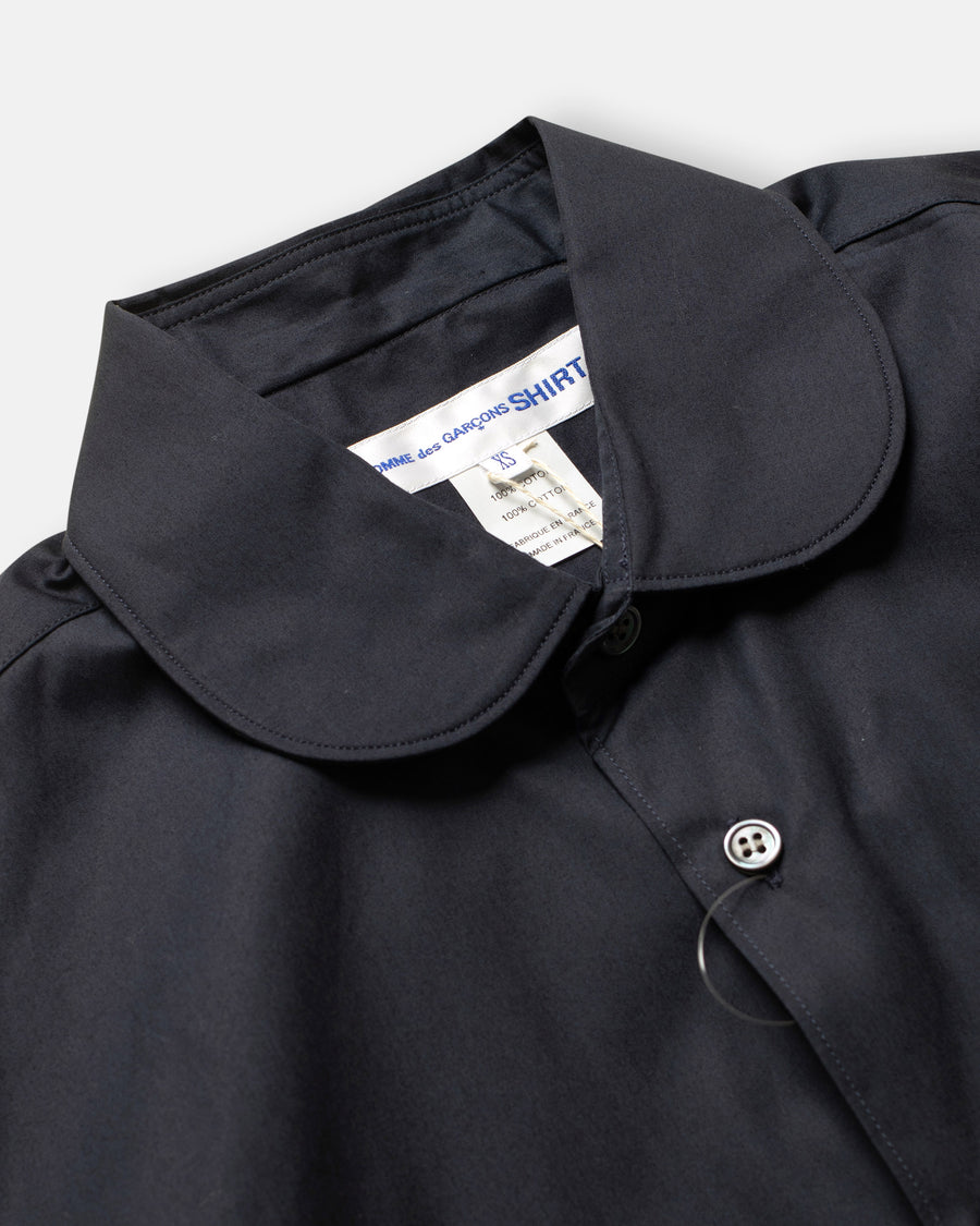 rounded collar shirt