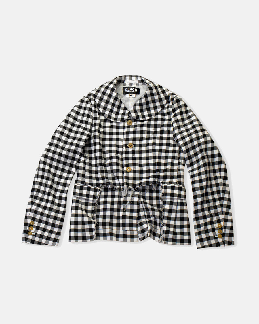 ジャケット COMME des GARCONS SS25 Geometric blazer (GOJ020 1) Black Comme des Garçons: Single Breasted Blazer (White