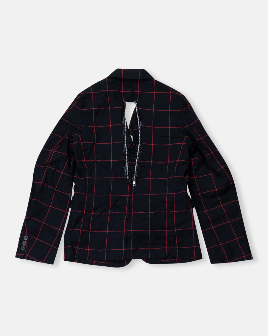 zipper detail blazer