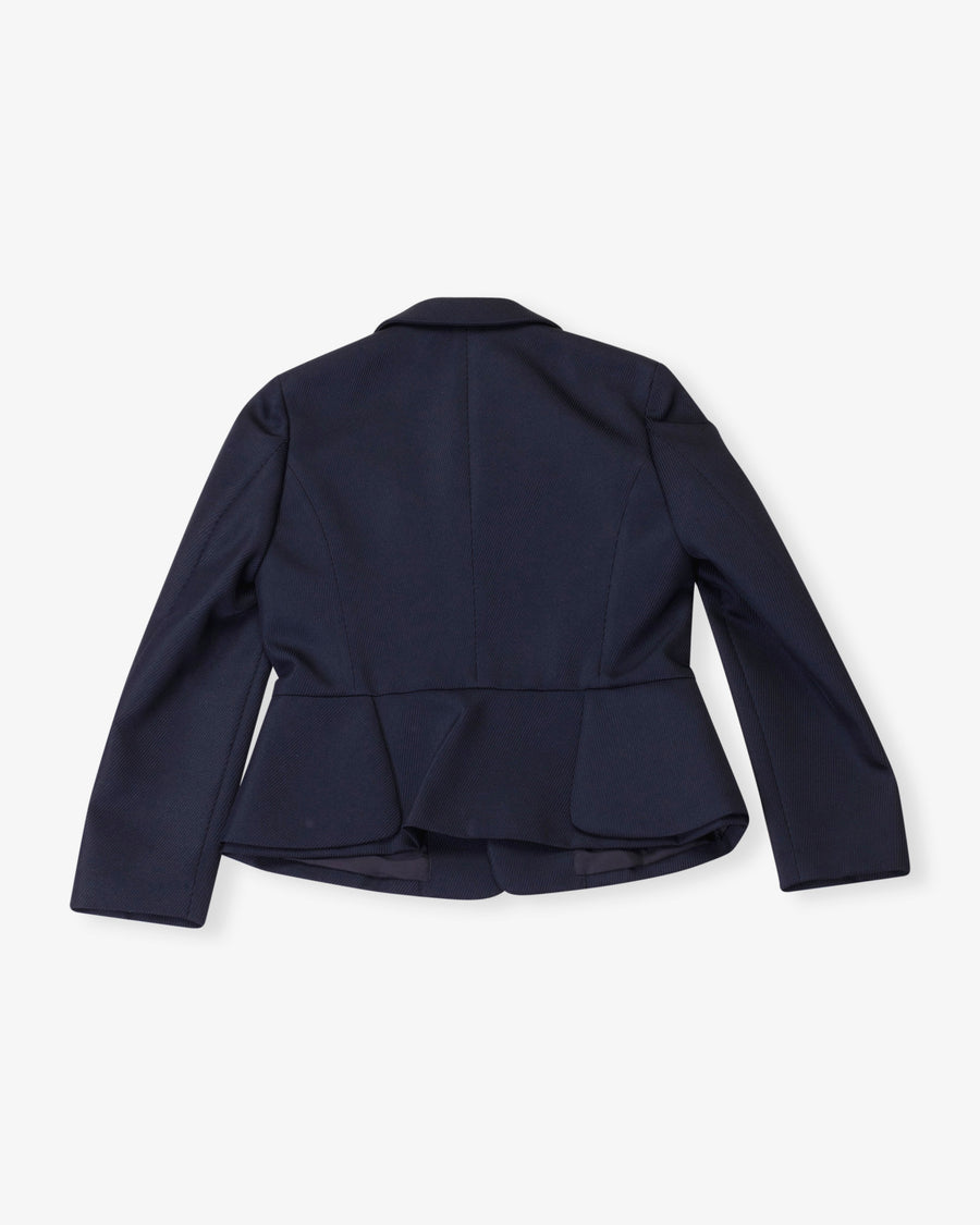 flounce hem blazer