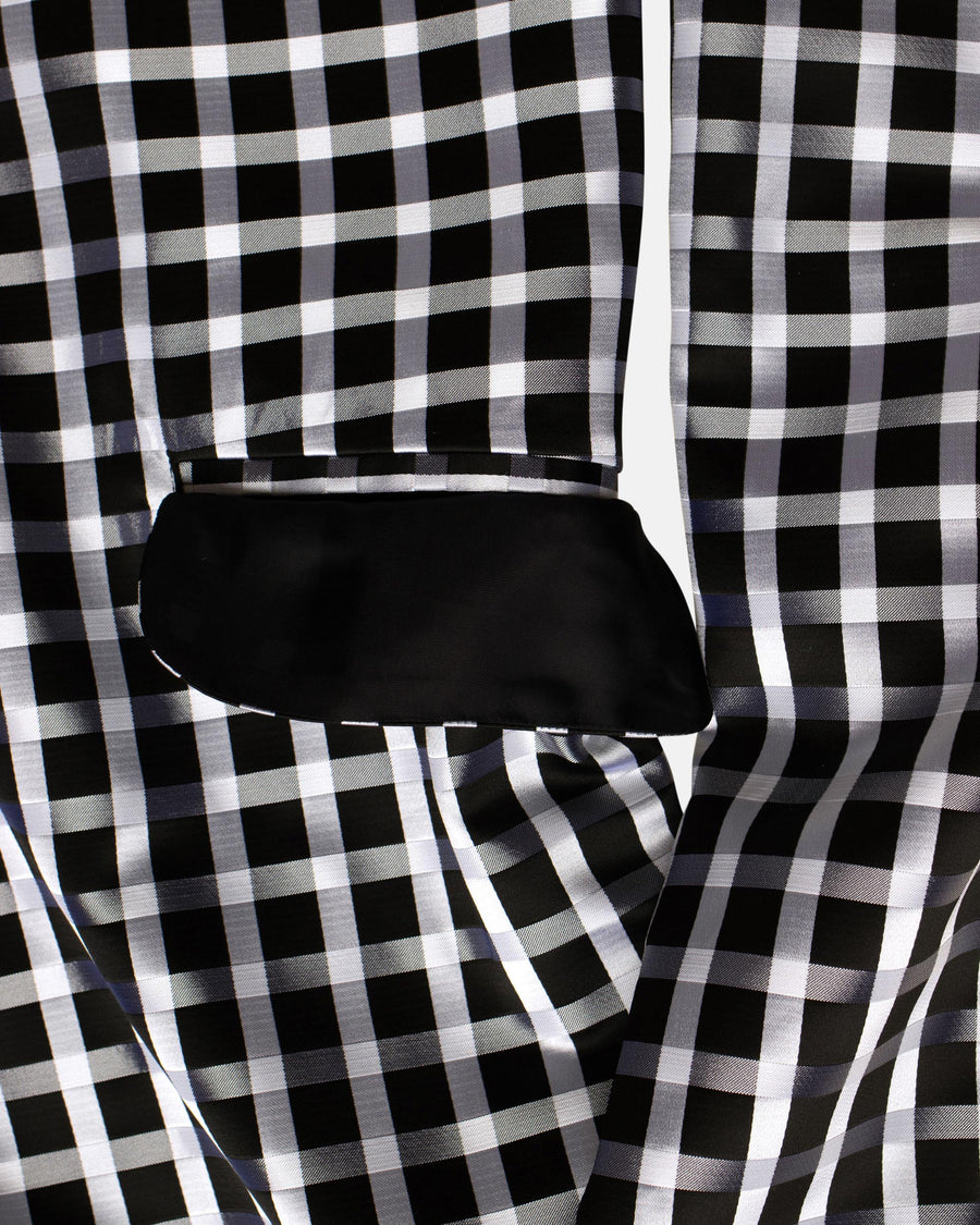satin check jacket