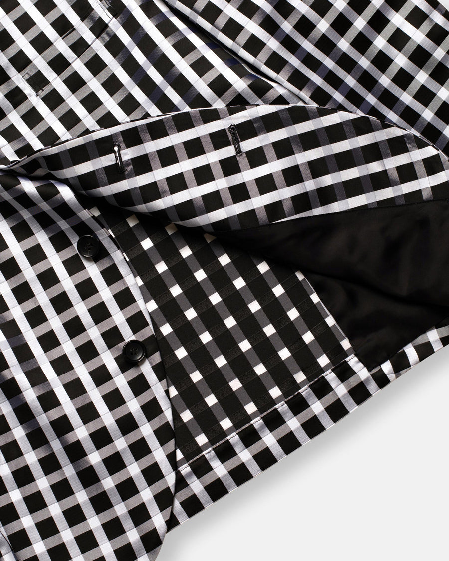 satin check jacket