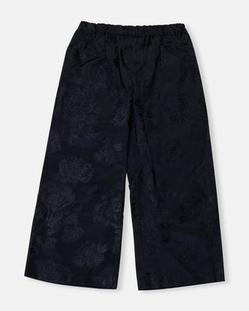 floral jacquard wide leg pants