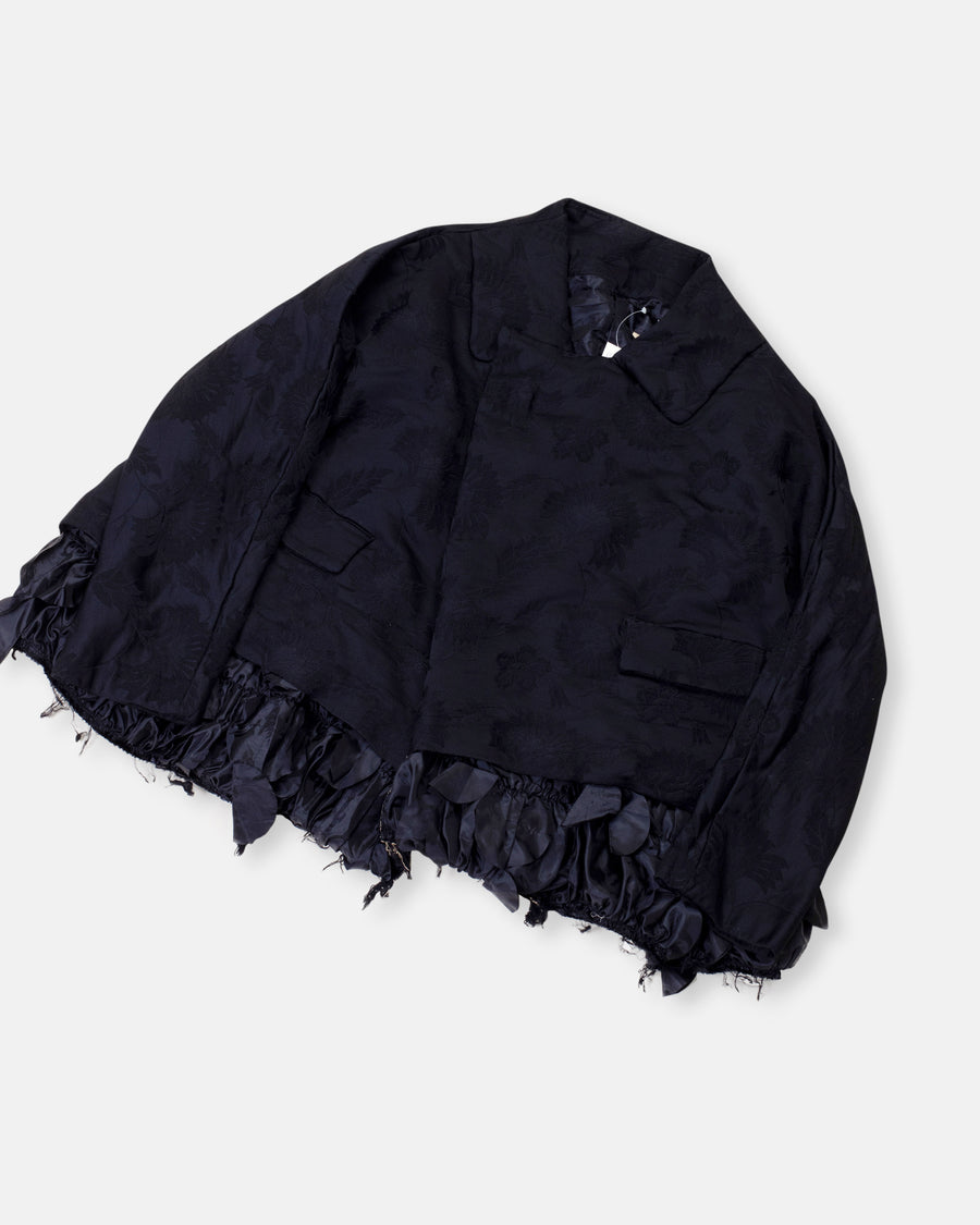ruffled hem blazer