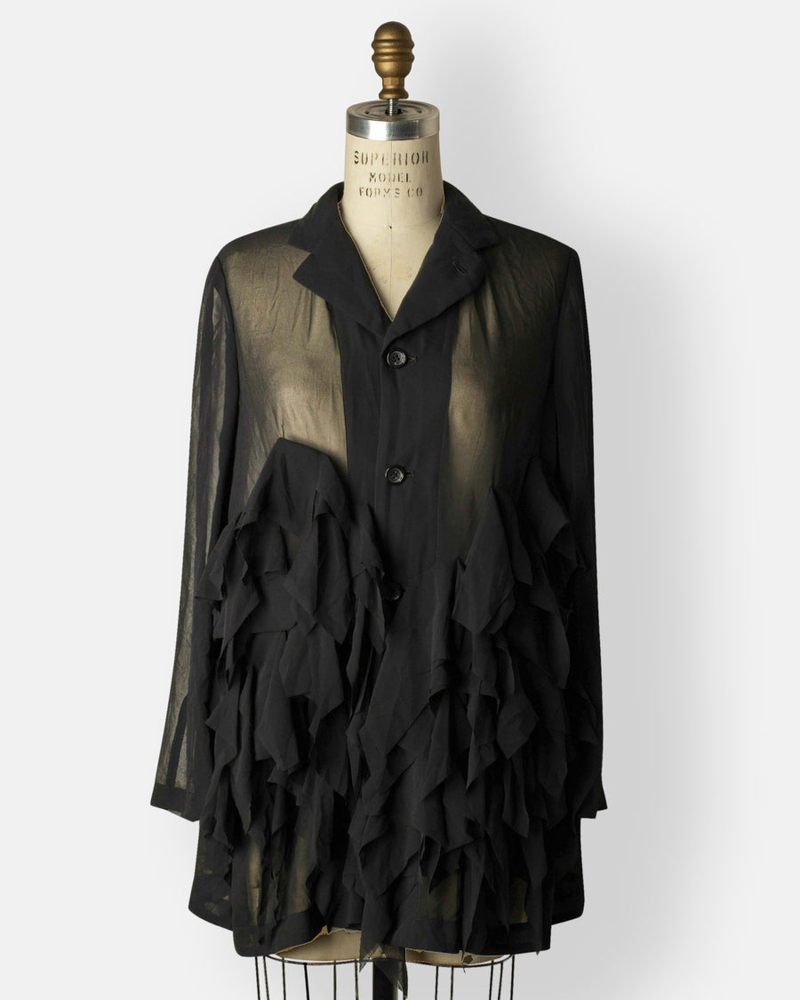 layered detail georgette jacket