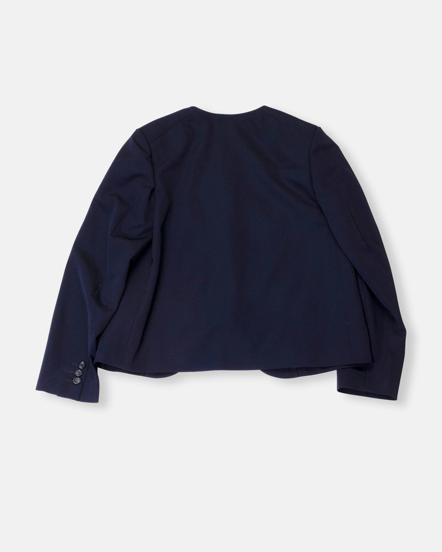 collarless jacket