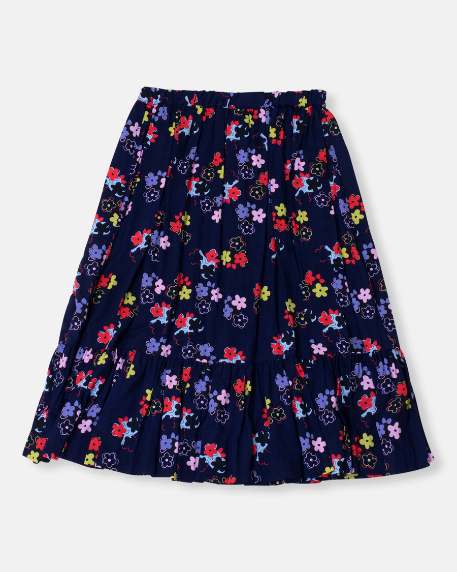 floral flounce skirt