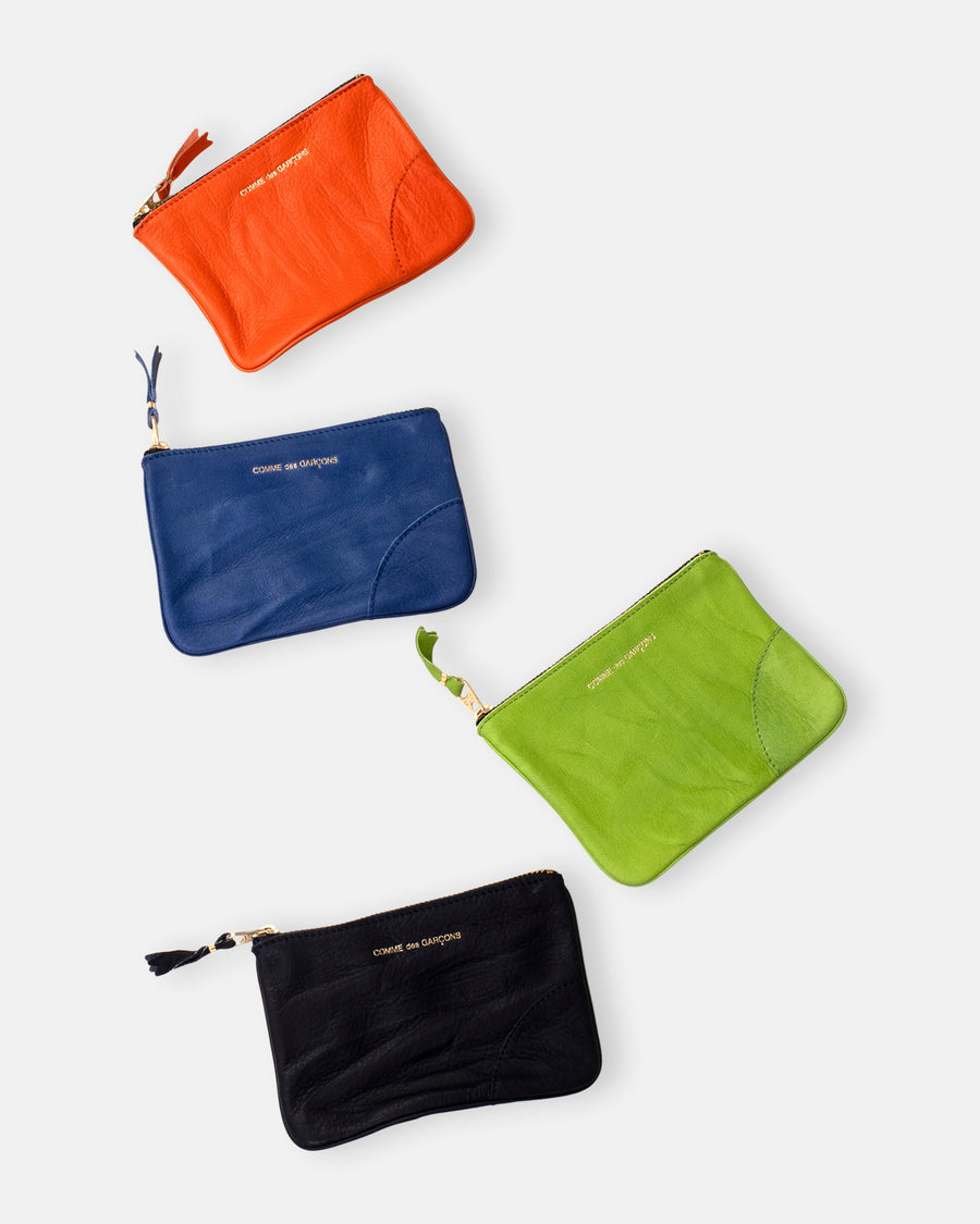 washed zip top small pouch