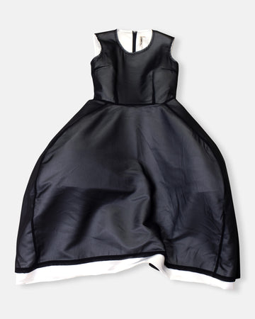 satin birdcage dress