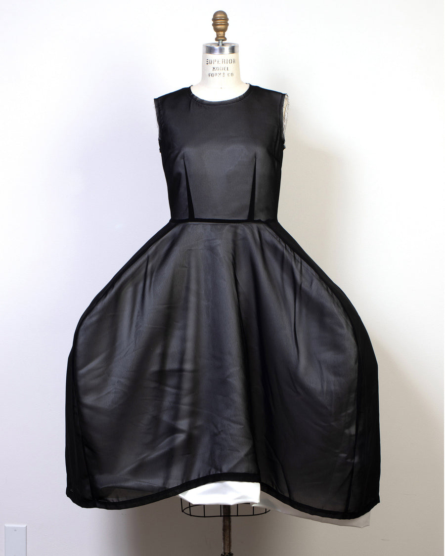 satin birdcage dress