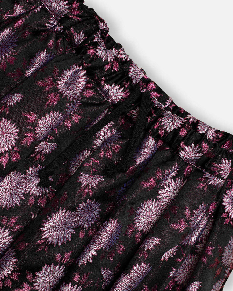 floral jacquard balloon pants