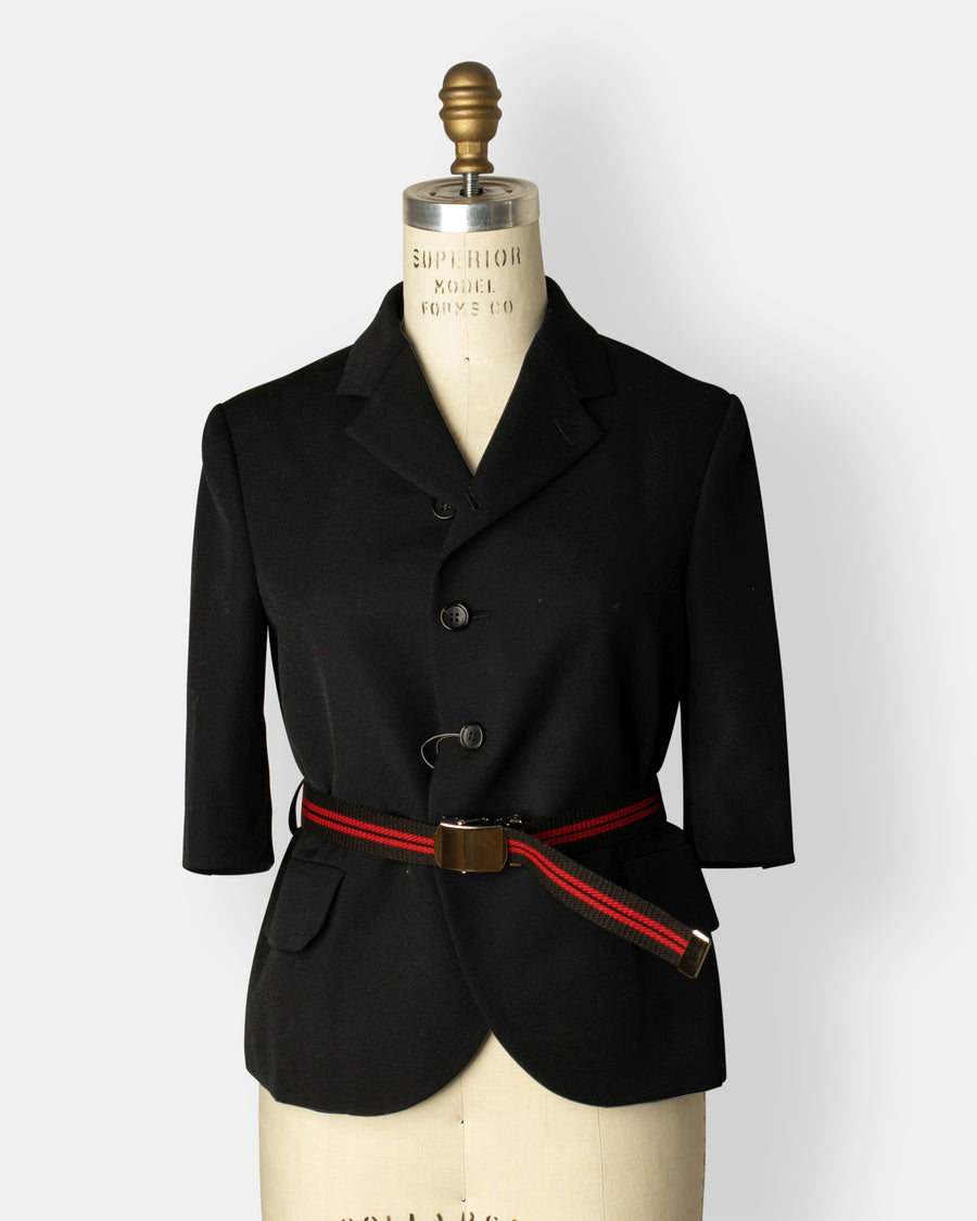 short sleeve belted blazer